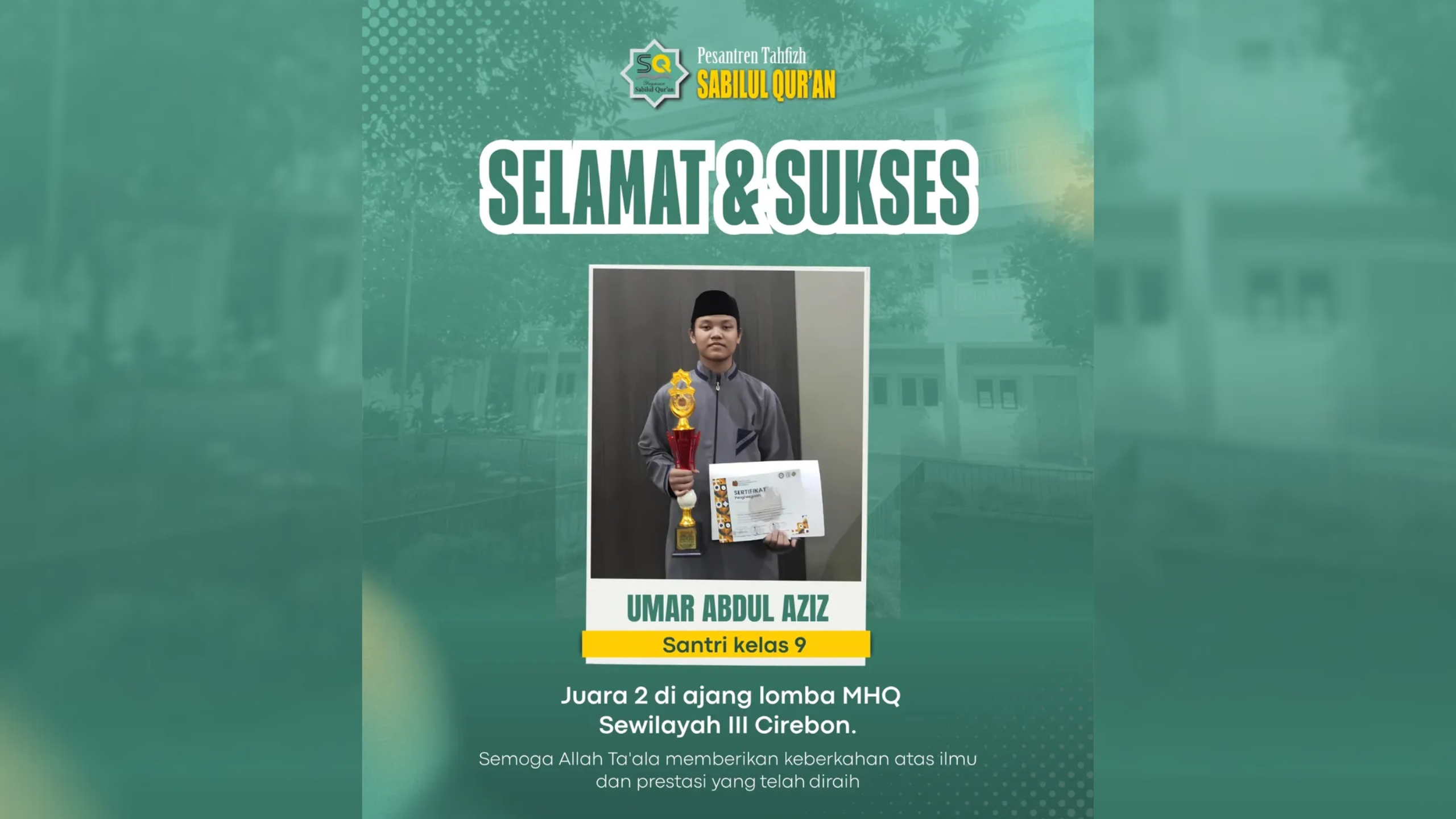 Santri Pesantren Tahfizh Sabilul Quran Juara 2 MHQ